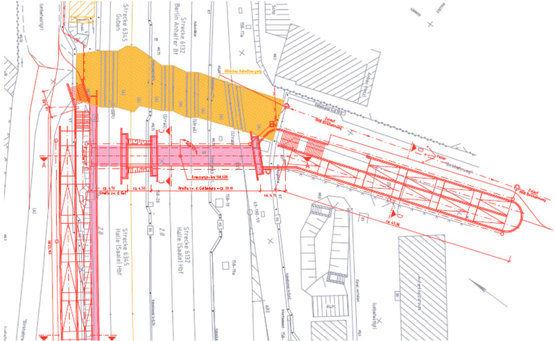 Neubau Fußgängerunterführung (FU) Birkhahnweg Strecke 6132, km 158,528, Draufsicht (Zeichnung: DB AG)